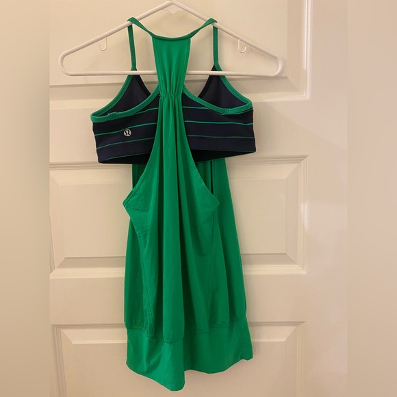 Lululemon No Limits Tank Green Bean Slalom Stripe Inkwell  Inkwell - Picture 7 of 10